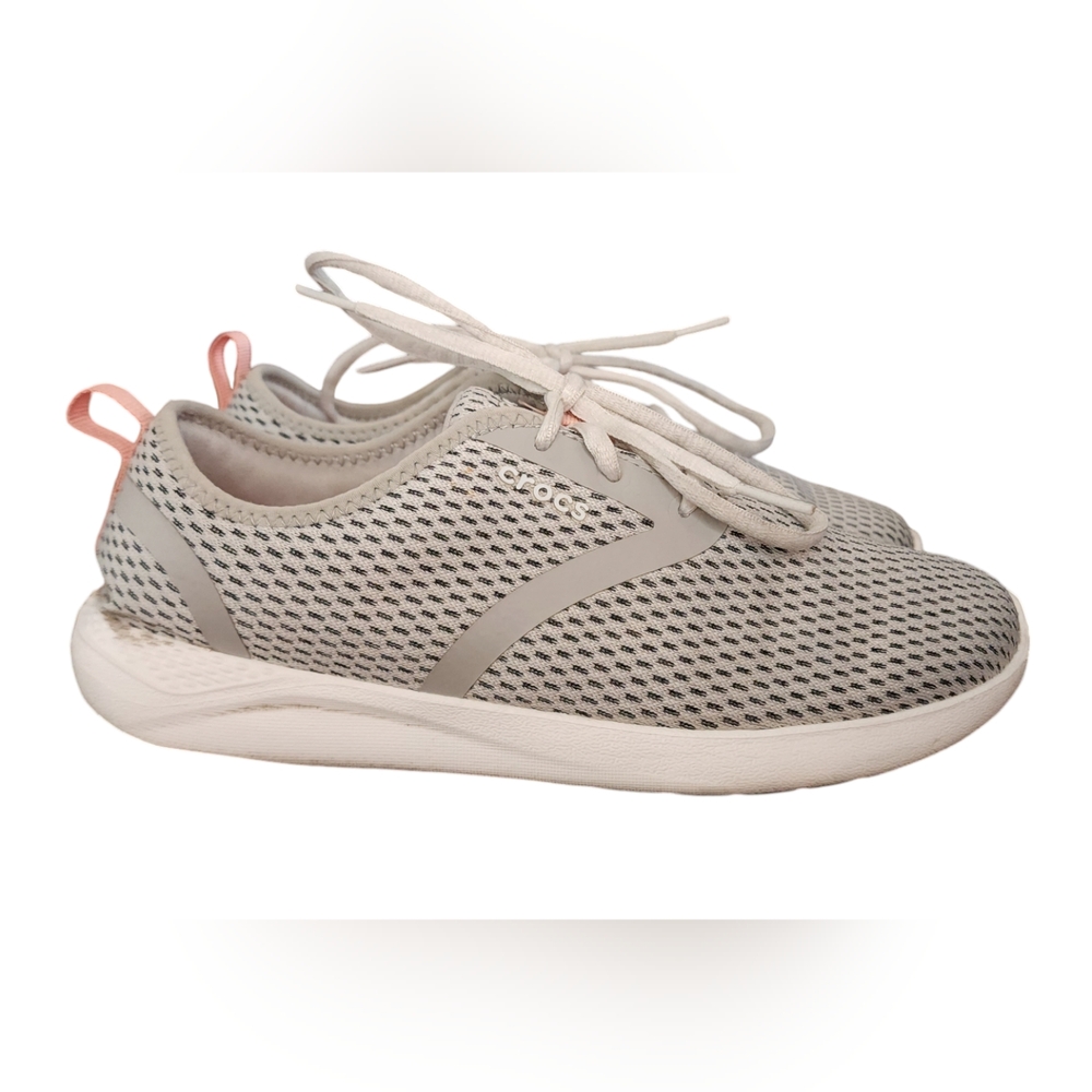 Crocs LiteRide Mesh Lace Grey/White Walking Sneakers Shoes Women’s Size 8